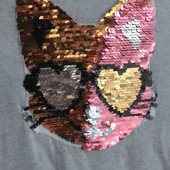 2 Girls Dresses with Flippy Sequins Tiger Cat Long Sleeve Wonder Nation 10-12 - Picture 7 of 13